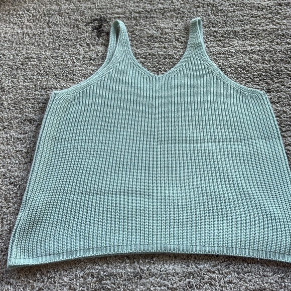 Mint Green Knit Tank Top 
Vneck Vback Lightweight perfect for summer or layering - Picture 5 of 10